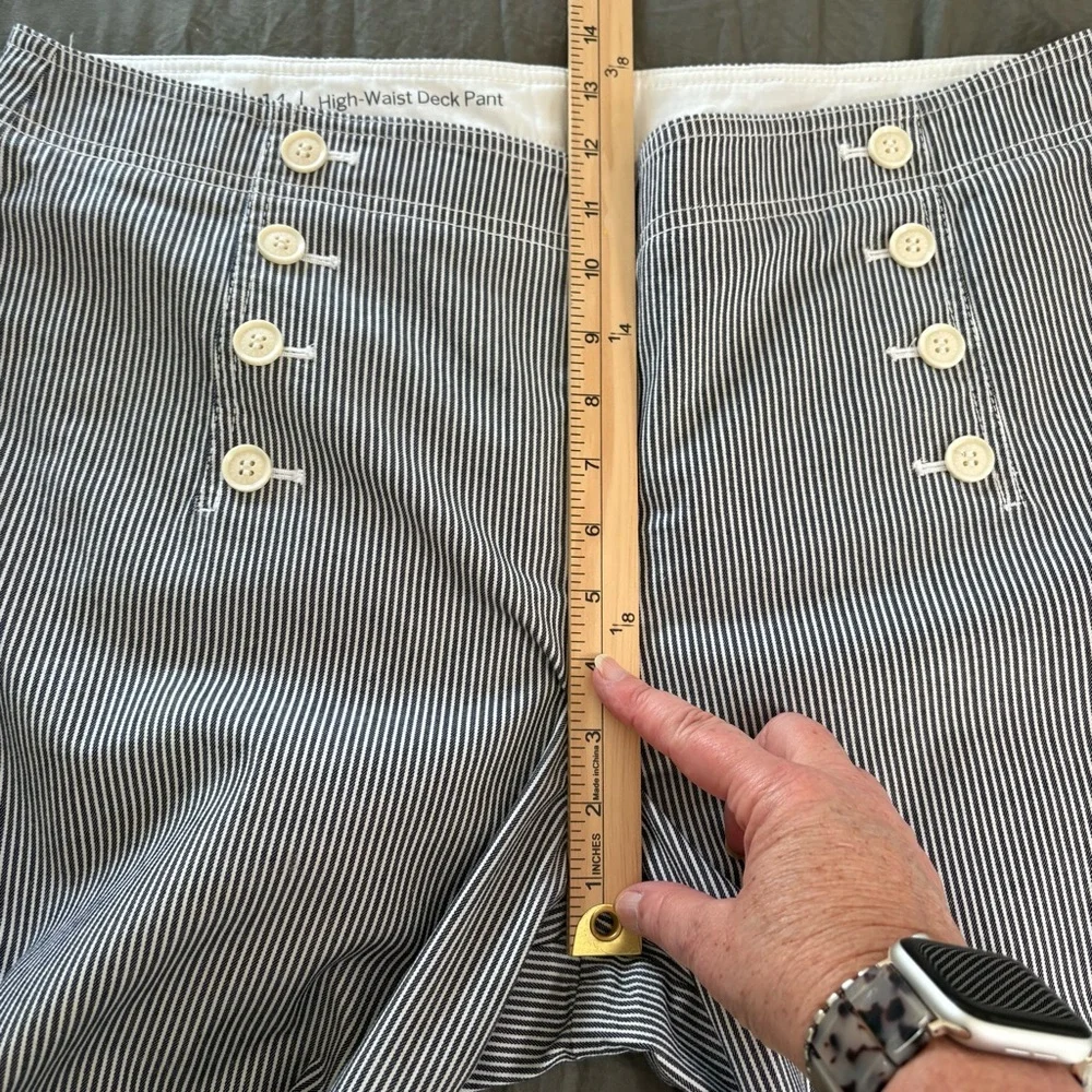 Talbots High Waist Blue White Stripe Deck Pants. Size 14. - Picture 11 of 14